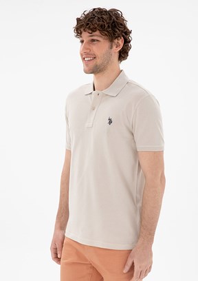 US POLO ASSN Bej Erkek Basic T-Shirt
