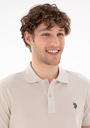 US POLO ASSN Bej Erkek Basic T-Shirt