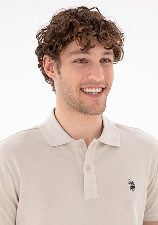 US POLO ASSN Bej Erkek Basic T-Shirt