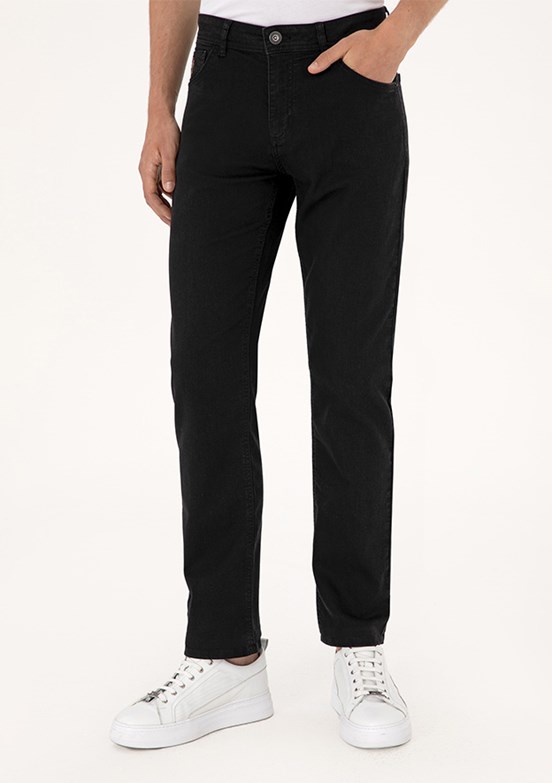 US POLO ASSN Siyah Erkek Relax Jean Pantolon