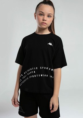 KAPPA Siyah Kız Çocuk Basic T-Shirt
