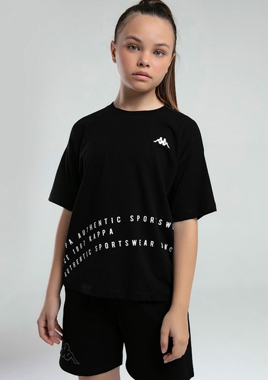 KAPPA Siyah Kız Çocuk Basic T-Shirt