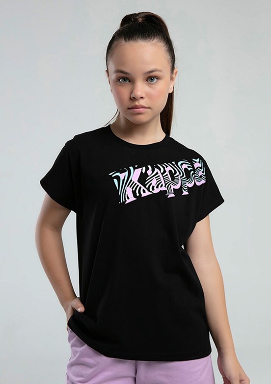 KAPPA Siyah Kız Çocuk Basic T-Shirt