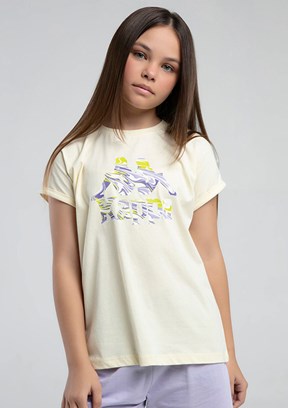 KAPPA Sari Kız Çocuk Basic T-Shirt