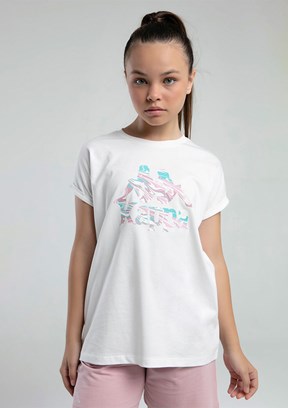 KAPPA Beyaz Kız Çocuk Basic T-Shirt