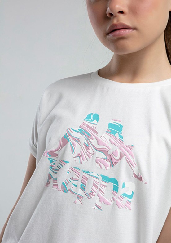 KAPPA Beyaz Kız Çocuk Basic T-Shirt