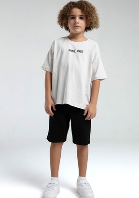 ERKEK ÇOCUK BERMUDA TAKIM, 9-10yaş, Taş