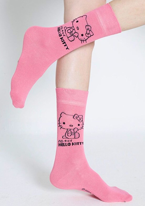 HELLO KİTTY Pembe Kız Çocuk Çorap