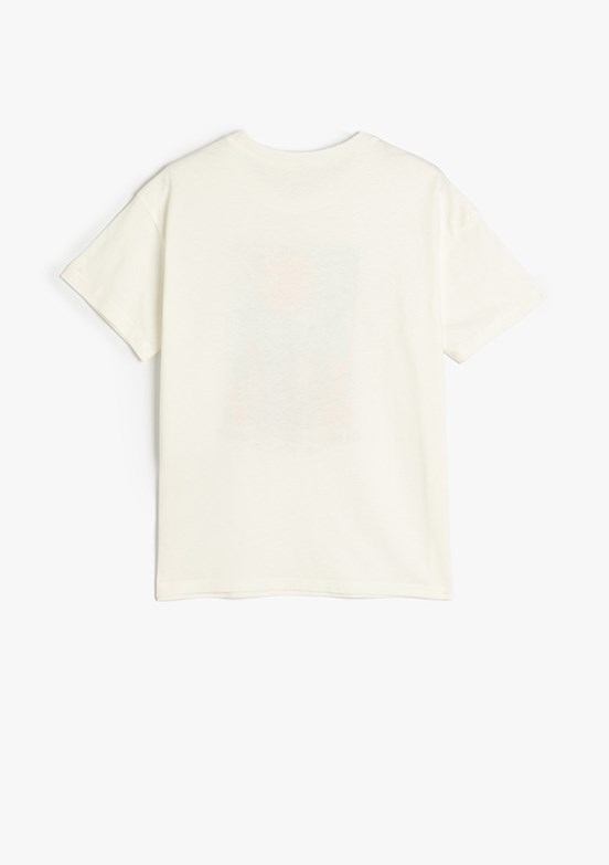 KOTON Beyaz Erkek Çocuk Baskılı T-Shirt