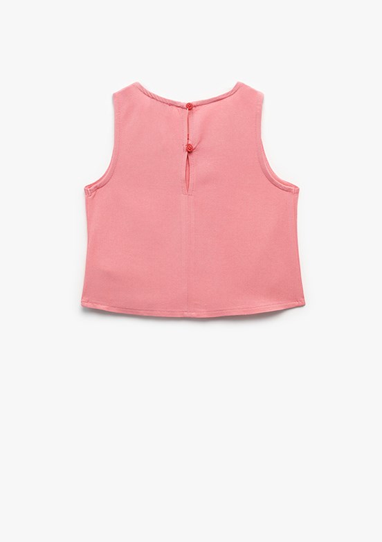 KOTON Pembe Kız Çocuk Sıfır Kol Bluz