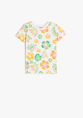 KOTON Beyaz Kız Bebek Baskılı T-Shirt