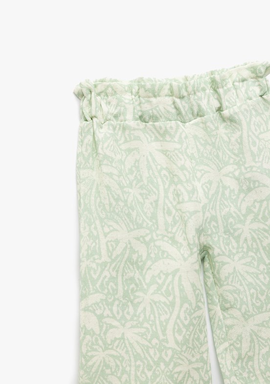 KOTON Yeşil Kız Bebek Bol Paça Pantolon