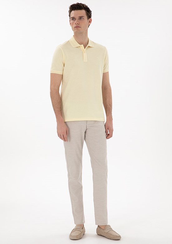 PİERRE CARDİN Bej Erkek Slim Pantolon
