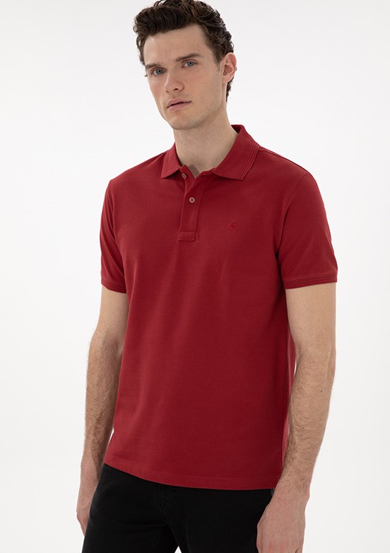 PİERRE CARDİN Kırmızı Erkek Basic T-Shirt