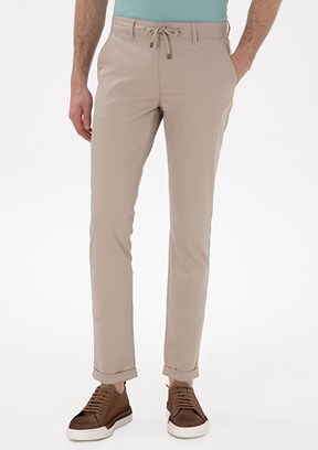PİERRE CARDİN Bej Erkek Slim Pantolon