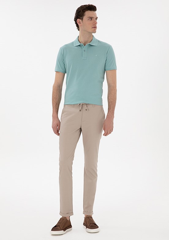 PİERRE CARDİN Bej Erkek Slim Pantolon