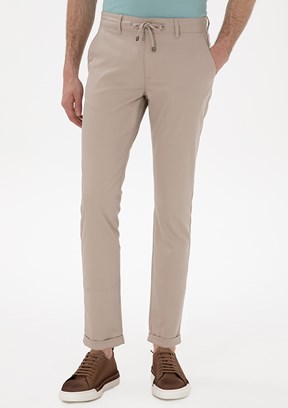 PİERRE CARDİN Bej Erkek Slim Pantolon