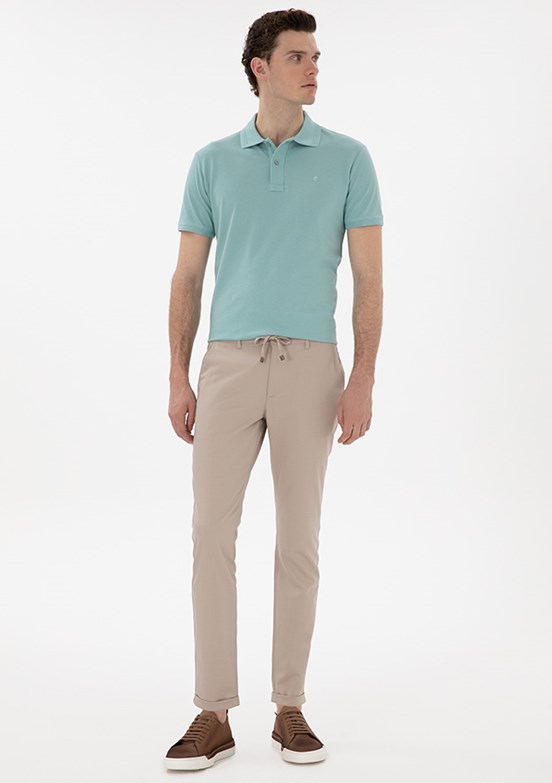 PİERRE CARDİN Bej Erkek Slim Pantolon
