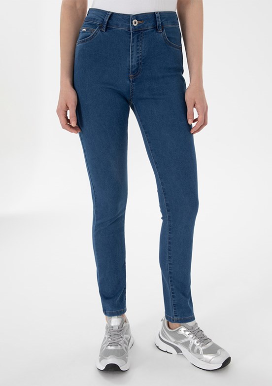US POLO ASSN Mavi Kadın Oversize Jean Pantolon