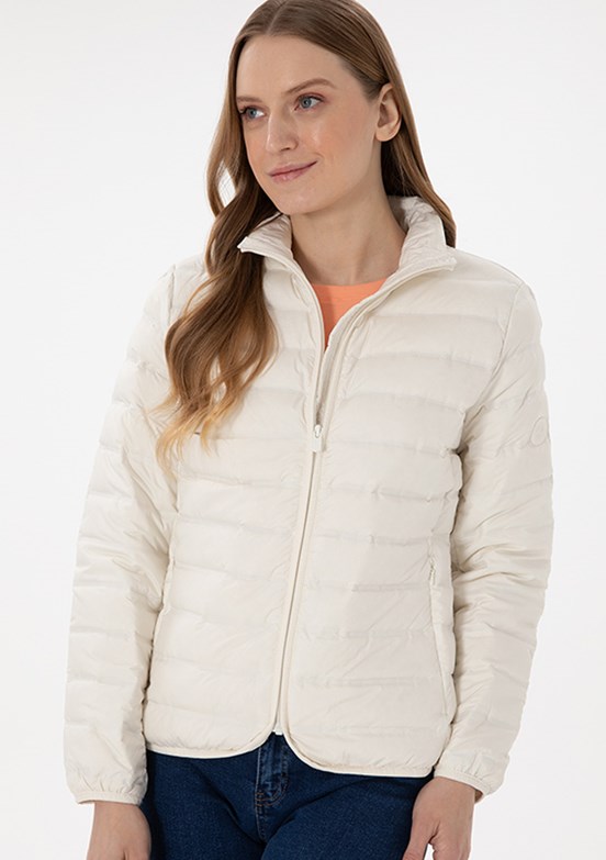 US POLO ASSN Beyaz Kadın Basic Mont