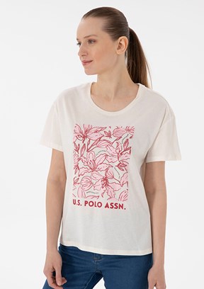 US POLO ASSN Beyaz Kadın Comfort T-shirt