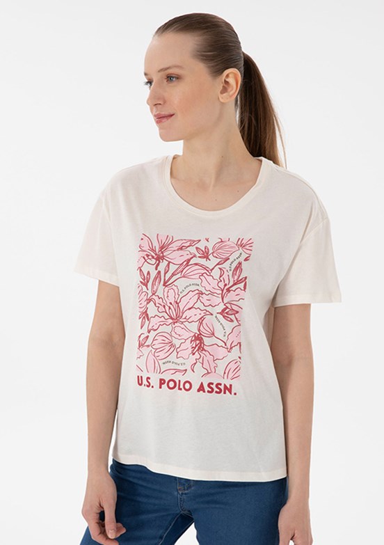US POLO ASSN Beyaz Kadın Comfort T-shirt