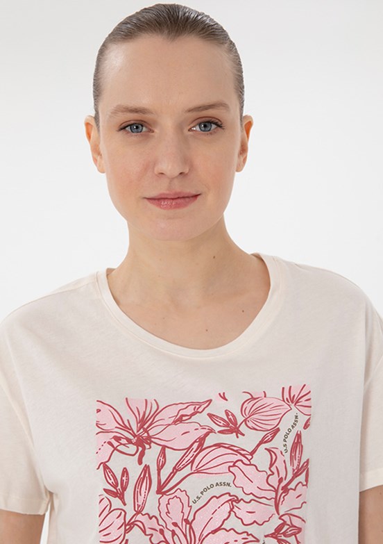 US POLO ASSN Beyaz Kadın Comfort T-shirt