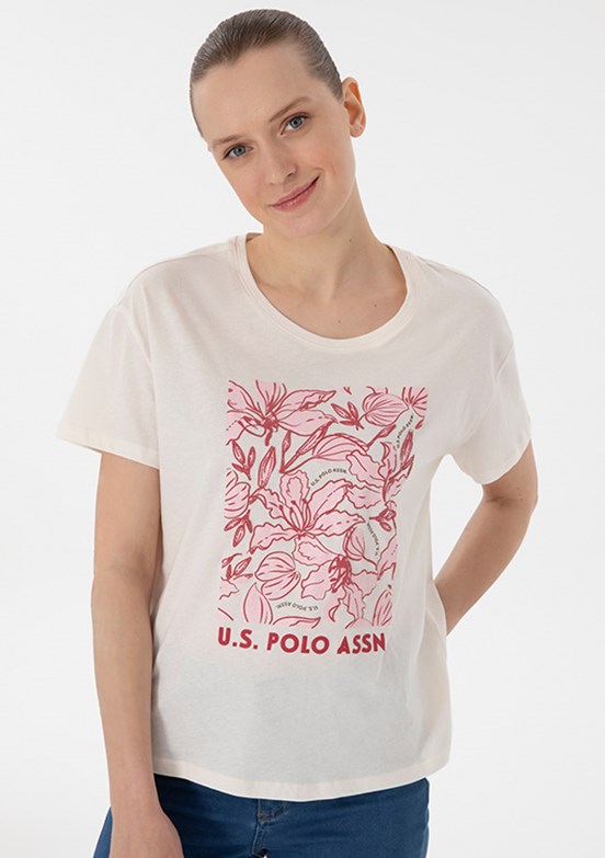 US POLO ASSN Beyaz Kadın Comfort T-shirt