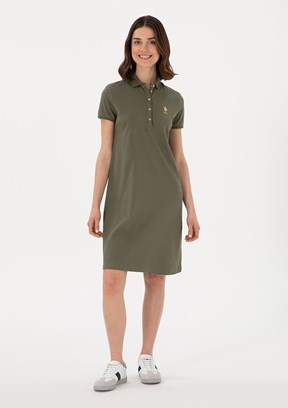 US POLO ASSN Yeşil Kadın Culotte Elbise