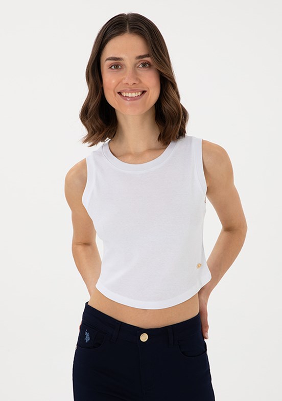 US POLO ASSN Beyaz Kadın Basic T-Shirt