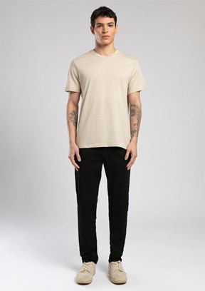 LEE COOPER Jonat Bej Erkek V Yaka T-shirt