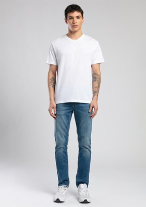 LEE COOPER Jonat Beyaz Erkek V Yaka T-shirt