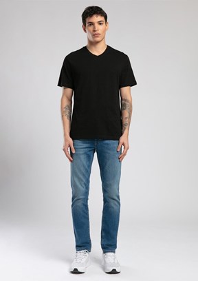 LEE COOPER Jonat Siyah Erkek V Yaka T-shirt