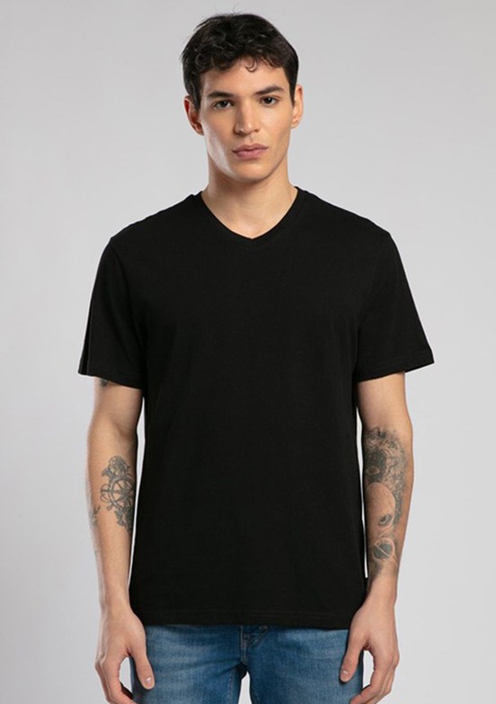 LEE COOPER Jonat Siyah Erkek V Yaka T-shirt