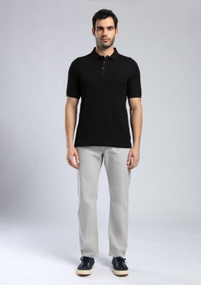 LEE COOPER Tylen Siyah Erkek Polo Yaka T-shirt