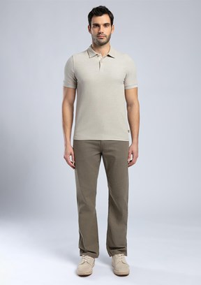 LEE COOPER Bej Erkek Polo Yaka T-Shirt