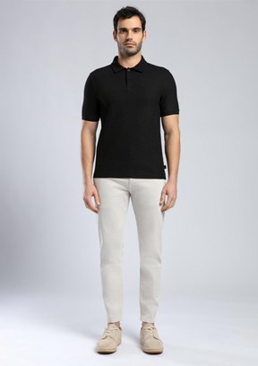 LEE COOPER Jody Siyah Erkek Polo Yaka T-shirt