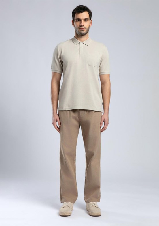 LEE COOPER Rolan Bej Erkek Polo Yaka T-shirt