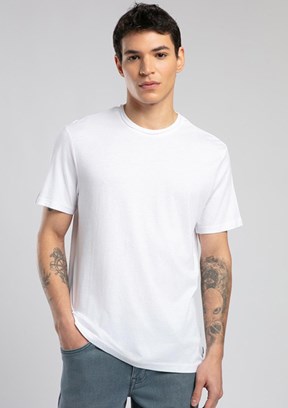 LEE COOPER Gael Beyaz Erkek O Yaka T-shirt