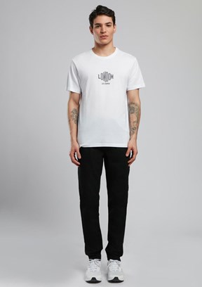 LEE COOPER Lev Beyaz Erkek O Yaka T-shirt