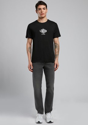 LEE COOPER Lev Siyah Erkek O Yaka T-shirt