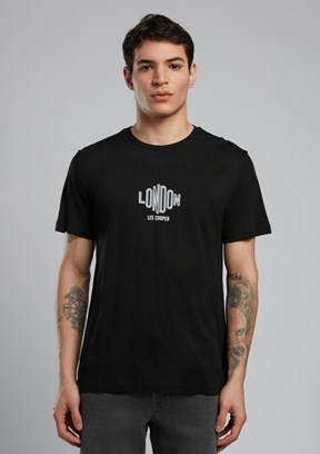 LEE COOPER Lev Siyah Erkek O Yaka T-shirt