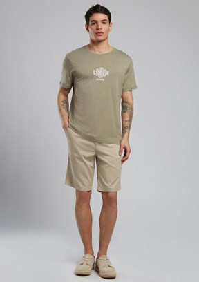 LEE COOPER Lev Haki Erkek O Yaka T-shirt
