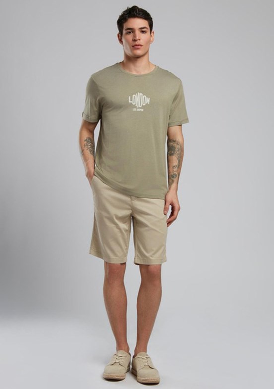 LEE COOPER Lev Haki Erkek O Yaka T-shirt