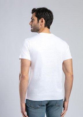 LEE COOPER Patrico Beyaz Erkek O Yaka T-shirt