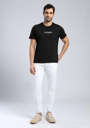 LEE COOPER Patrico Siyah Erkek O Yaka T-shirt