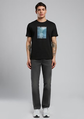 LEE COOPER Siyah Erkek O Yaka T-Shirt