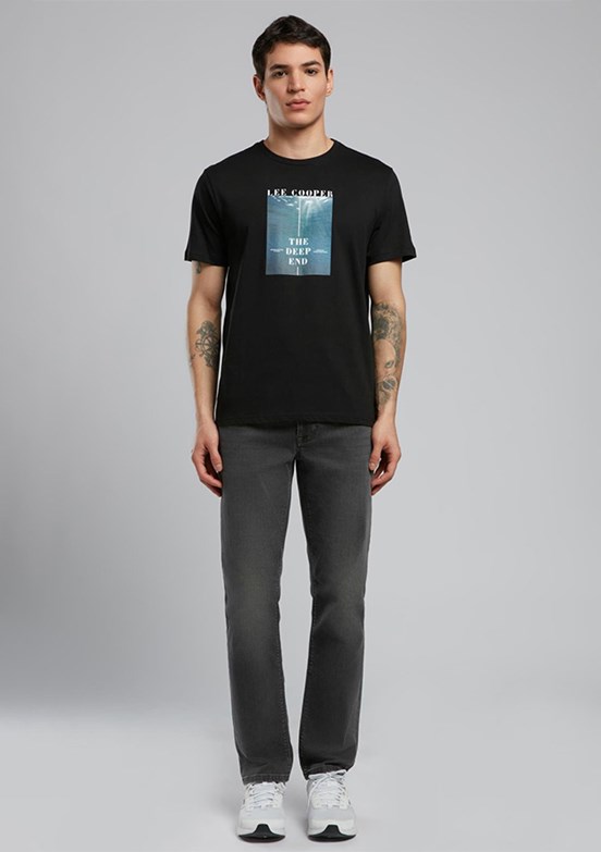 LEE COOPER Siyah Erkek O Yaka T-Shirt