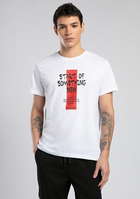 LEE COOPER Ric Beyaz Erkek O Yaka T-shirt