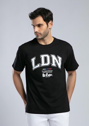 LEE COOPER Clifford Siyah Erkek O Yaka T-shirt